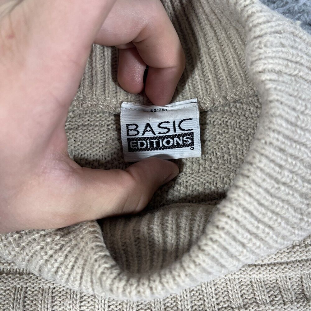 Vintage Basic Editions Pullover Knit Sweater Beig… - image 2